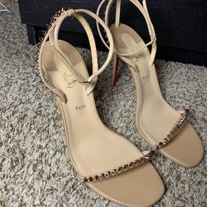 Christian Louboutin So Me Spike Red Sole Sandal